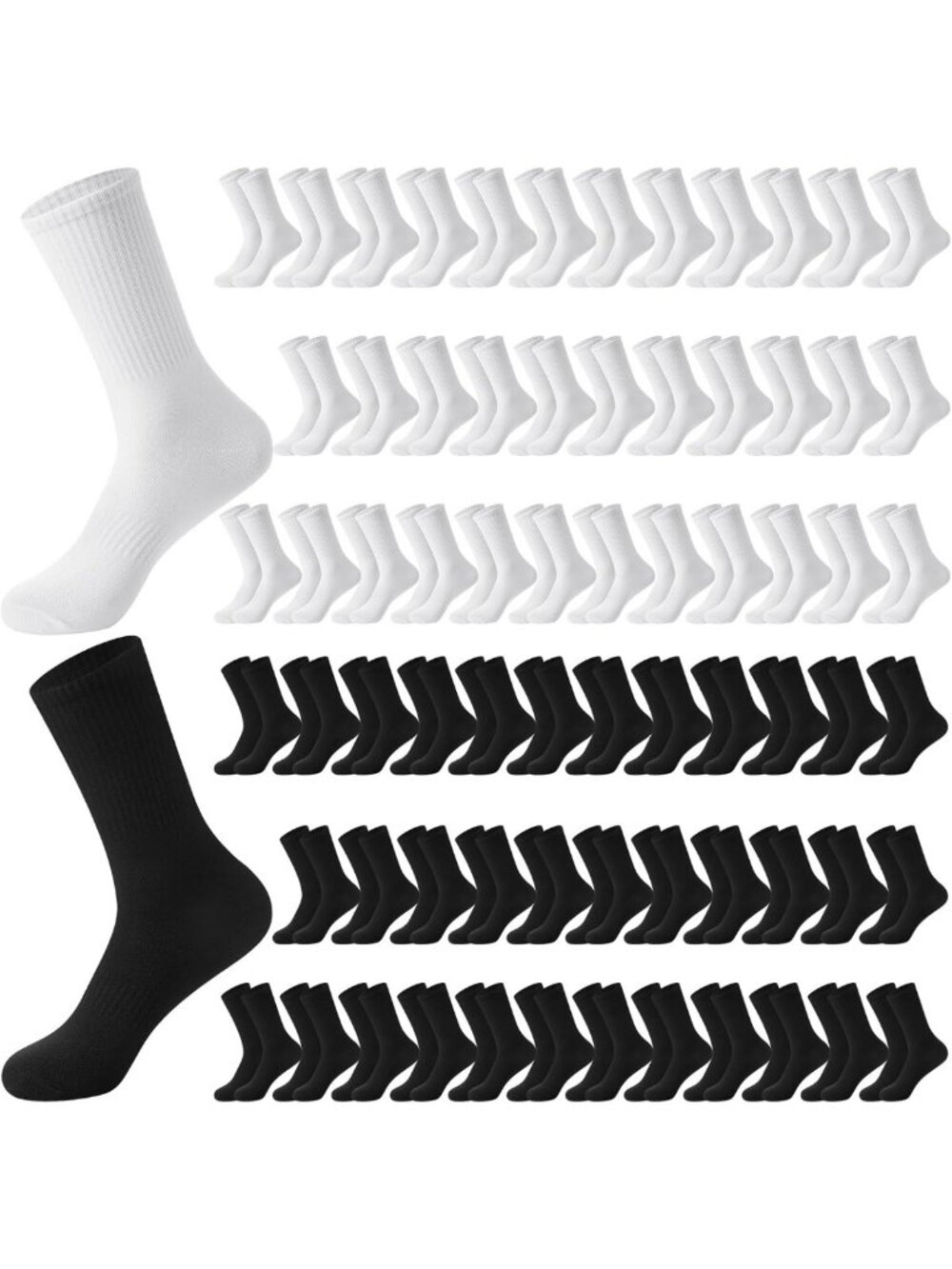 70 Pairs Lightweight Arch Support Crew Socks - Casual & Athletic for Women